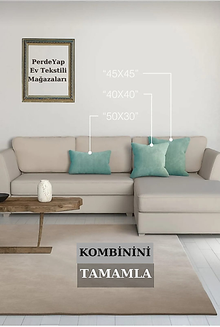 PerdeYap Kadife Dokulu Mint Renk Ada Serisi Runner 40 x 140 cm