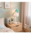 Minibabyrooms Yeşil Unicorn ve Gökkuşağı Desenli Ahşap Oyma Ayak Abajur