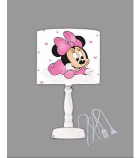 Minibabyrooms Minie Mause Desenli Ahşap Oyma Ayak Abajur