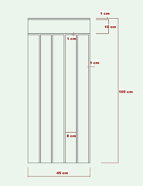 45 cm Genişlik x 105 cm Ham mdf Duvar paneli ( 10 mm kalınlık )