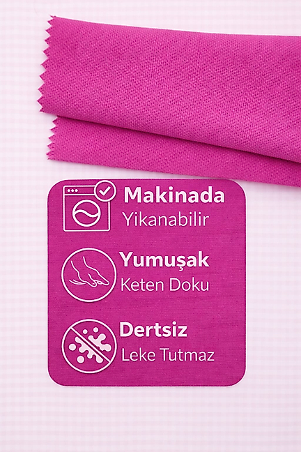 PerdeYap Açık Mürdüm Ada Fon Perde Tek Kanat 1/3 Sık Pile