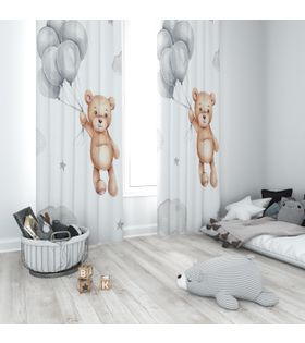 Minibabyrooms Balonlu Ayıcık Temalı Fon Perde