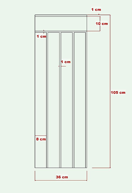 36 cm Genişlik x 105 cm Ham mdf Duvar paneli ( 10 mm kalınlık )